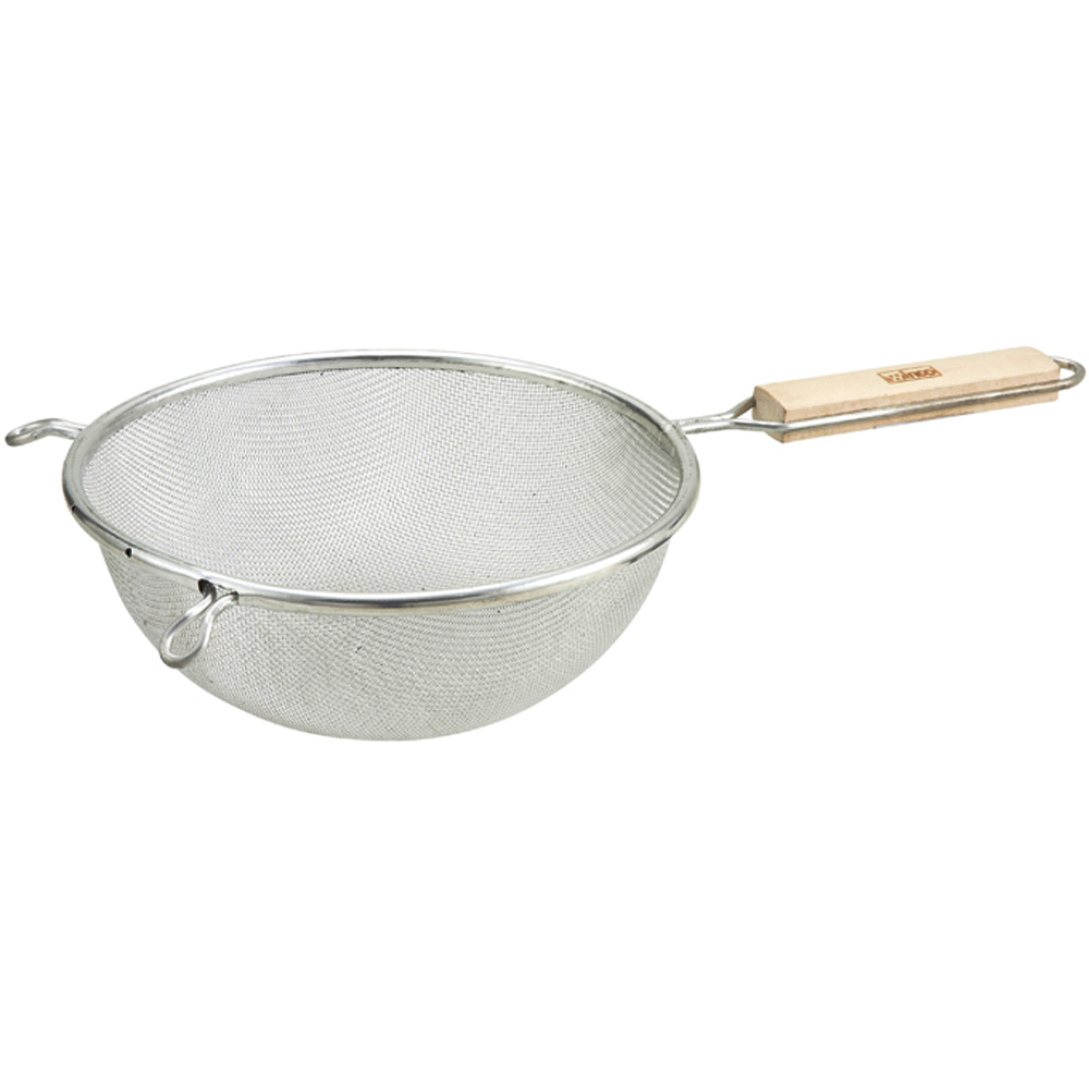 Winco Tinned Strainer - Single Fine Mesh, 6" Diameter