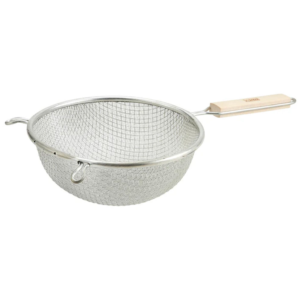 Winco Tinned Strainer, Double Medium Mesh, 6" Diameter Bowl
