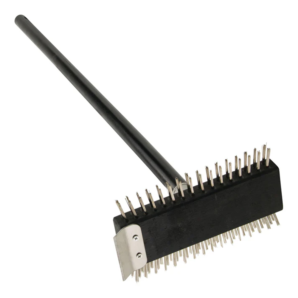 Winco Two Sided Wire Brush, 30" Handle