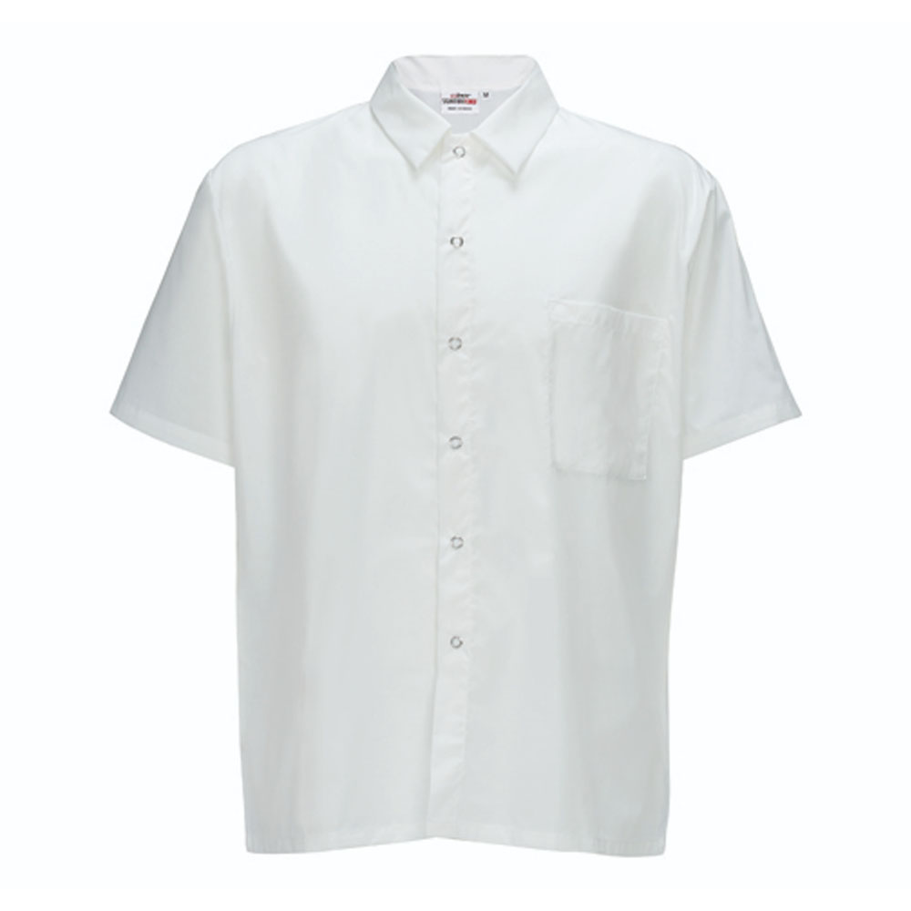 Winco UNF-1WXXL Short Sleeved Poly Cotton White Chefs Shirt, XXL