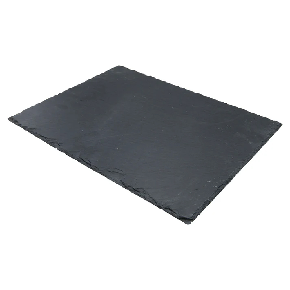 Winco WDL001-303 15-3/4" x 11-1/2" Rectangular Slate Stone Platter