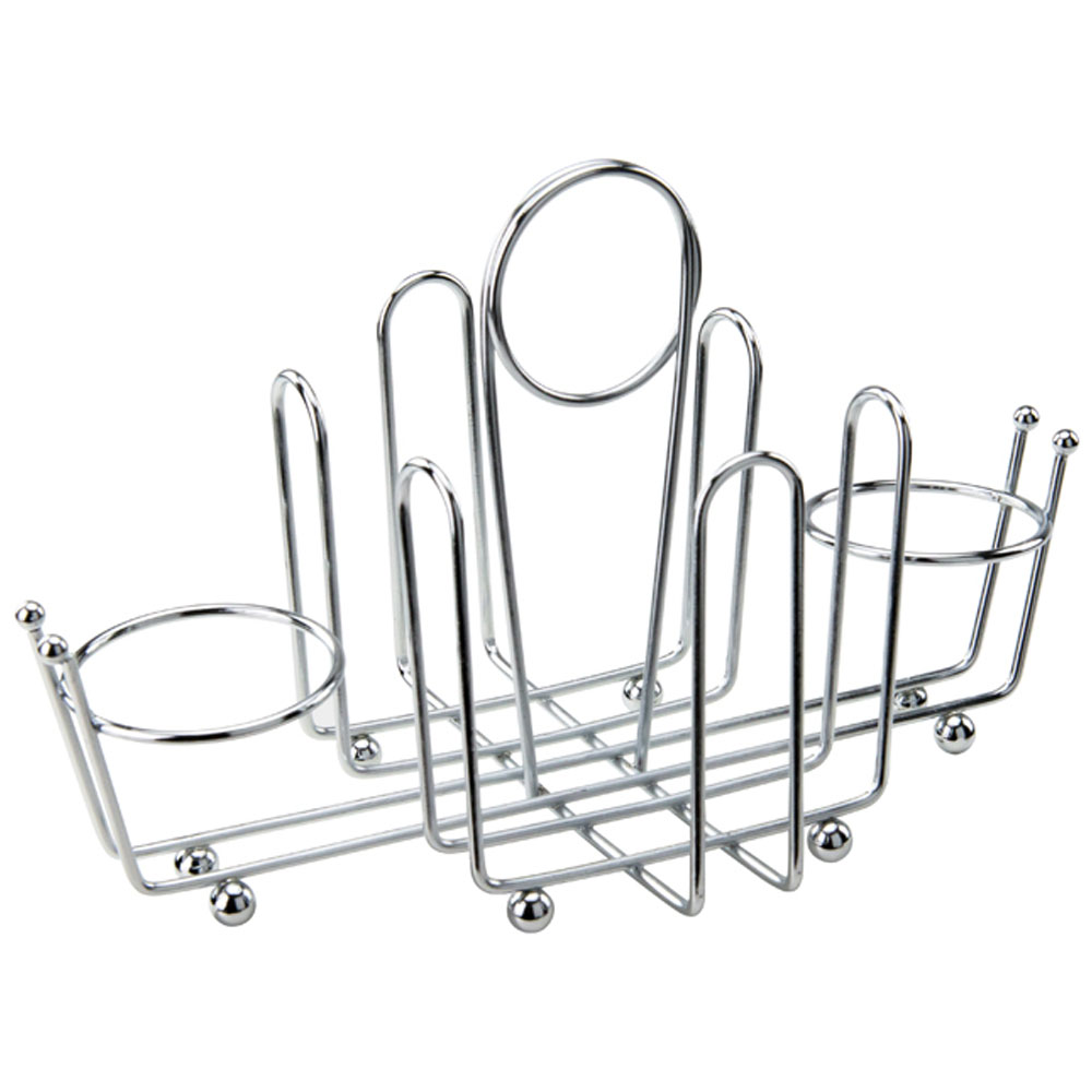 Winco WH-1 Chrome-Plated Cruet Rack for Salt/Pepper Shaker & Sugar Packets