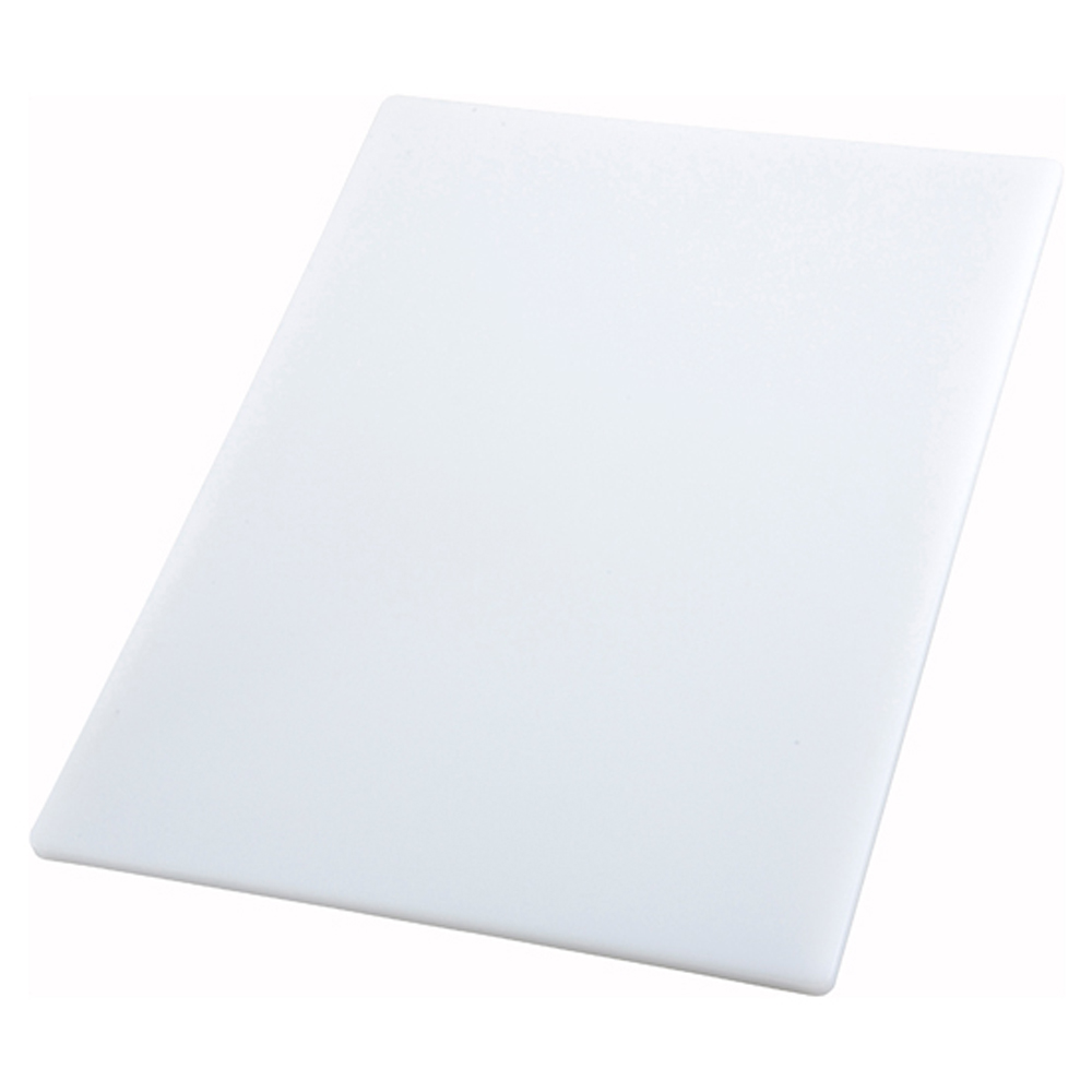 Winco White Polyethylene Cutting Board 1/2" Thick - 12" x 18"