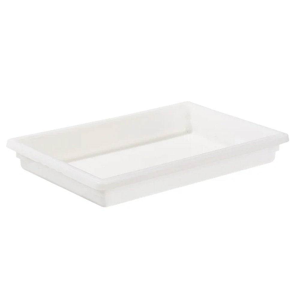 Winco White Polypropylene Food Storage Box, Full Size x 3" Deep