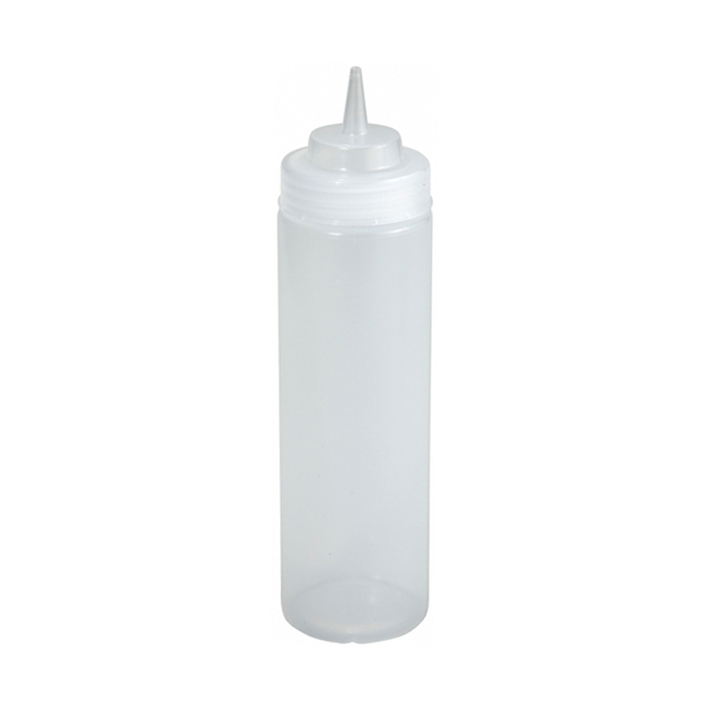 Winco Wide-Mouth Clear Squeeze Bottle, 12 oz.