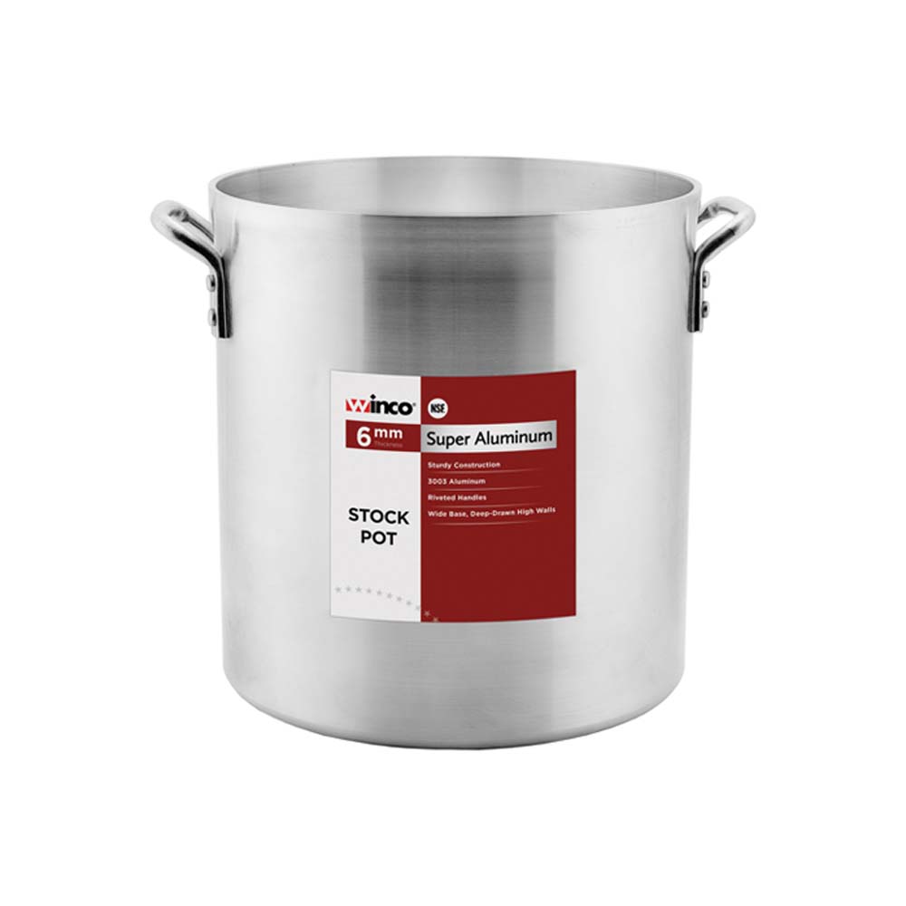 Winware by Winco Qt. Aluminum Stock Pot with Four Handles, 6mm