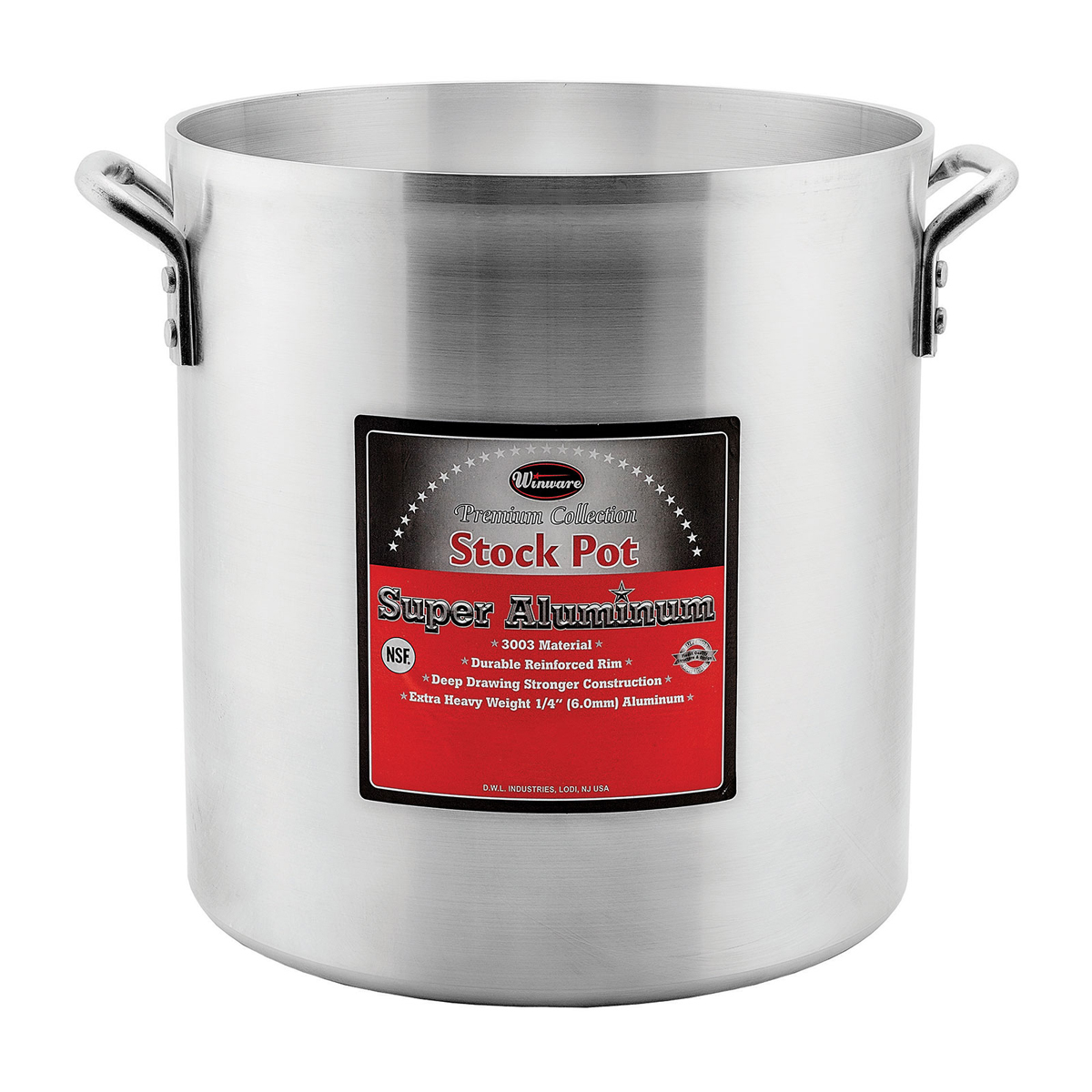 Winware by Winco AXHH-16 Qt. Stock Pot, 6mm, Super Aluminum