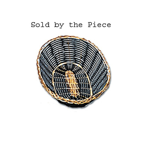 Winco Bread Basket Oval Black Vinyl Cord W/ Gold Trim - x 6-1/4