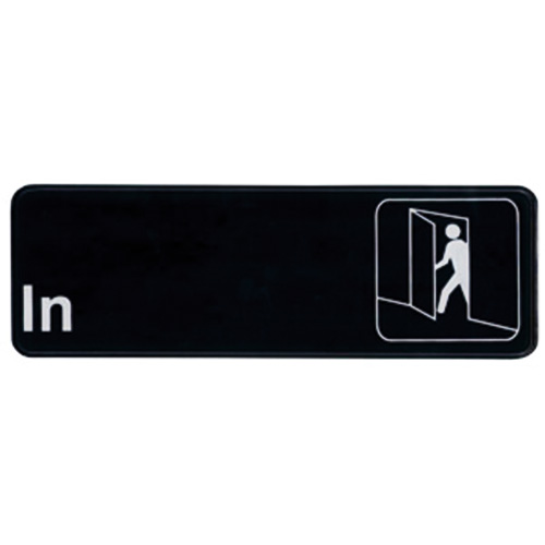 Winco Information Sign: IN Black with White Imprint