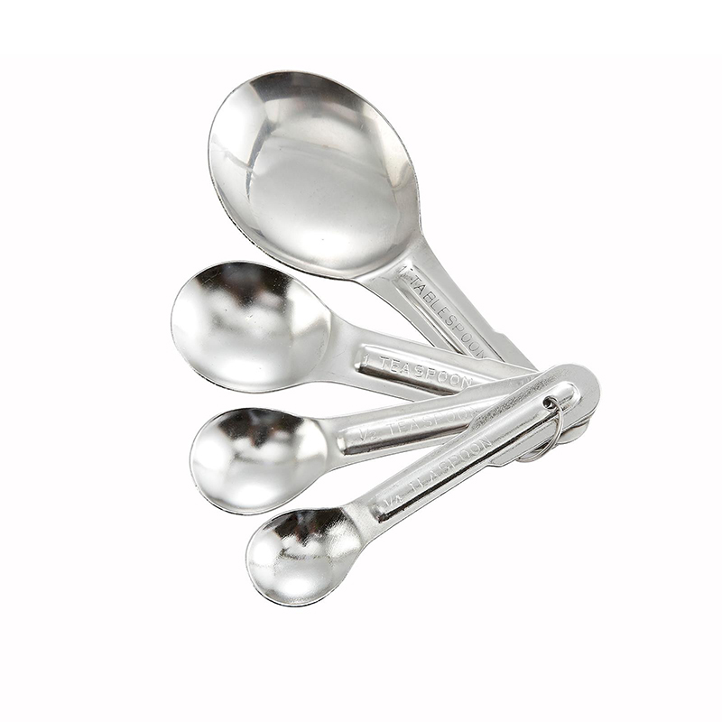 Winco Kitchen Stainless Steel Measuring Spoons, Set Of 4 Spoons