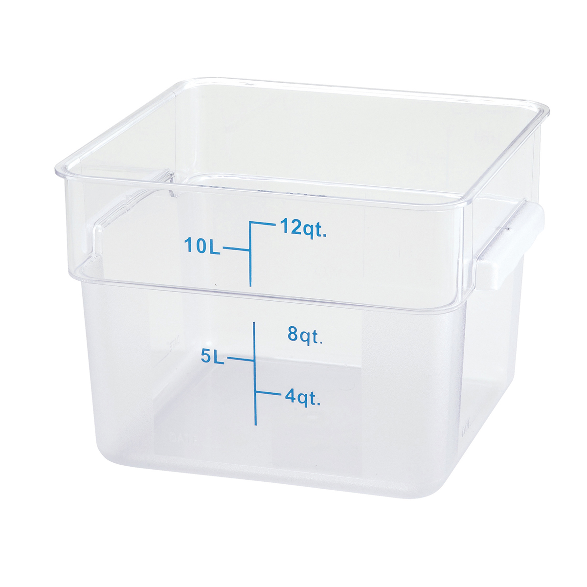 Winware by Winco PCSC-12C Square Food Storage Container, 12 qt., 11-1/8" x 12-5/8" x 8-1/4"H