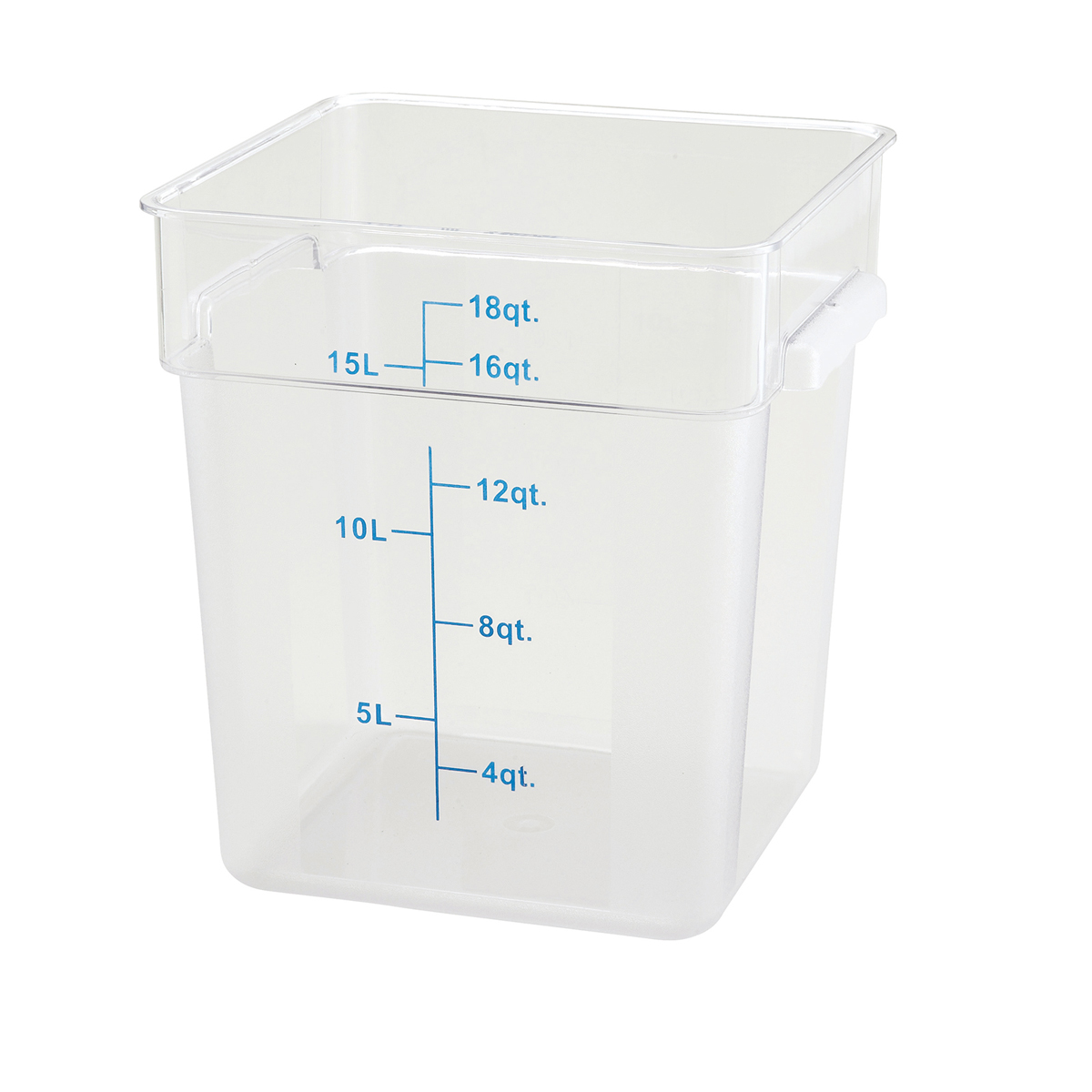Winware by Winco PCSC-18C Square Food Storage Container, 18 qt., 11-1/8" x 12-5/8" x 12-1/2"H