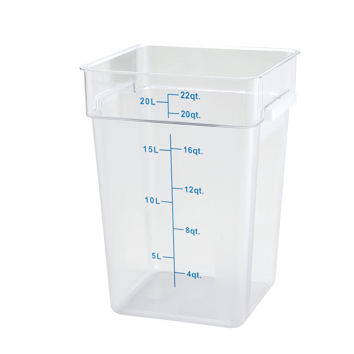 Winware by Winco PCSC-22C Square Food Storage Container, 22 qt., 11-1/8" x 12-5/8" x 15-3/4"H