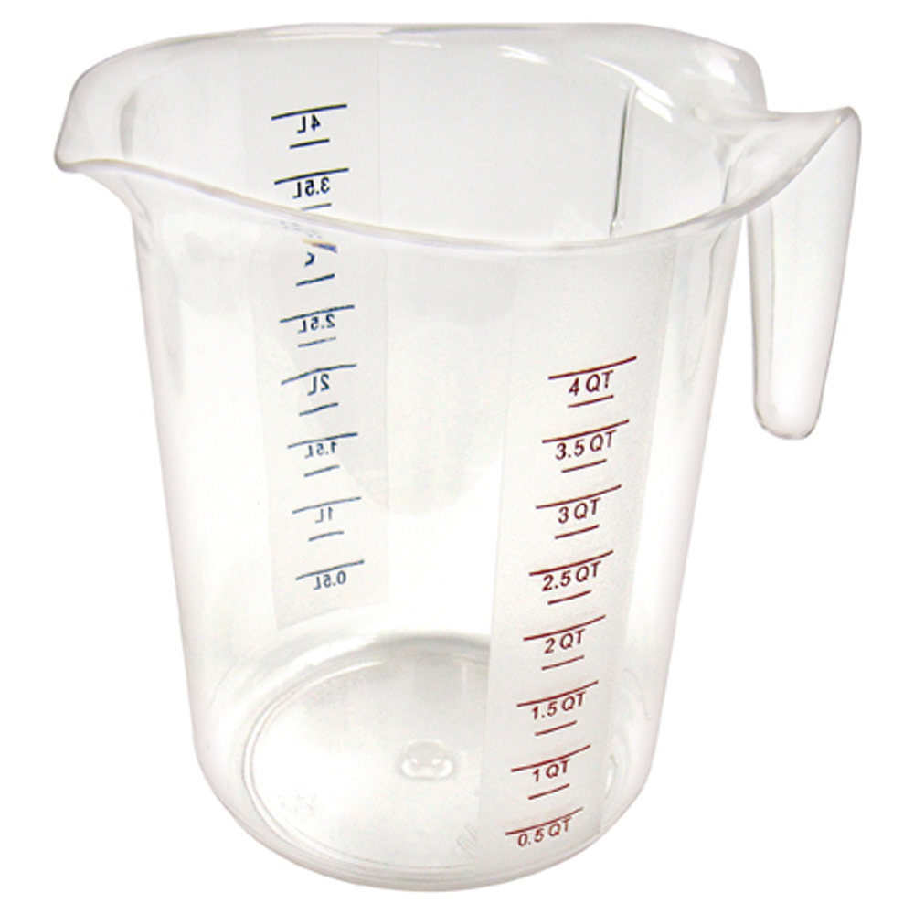 Winware by Winco PMCP-400 Polycarbonate Measuring Cup - 4 Qt.