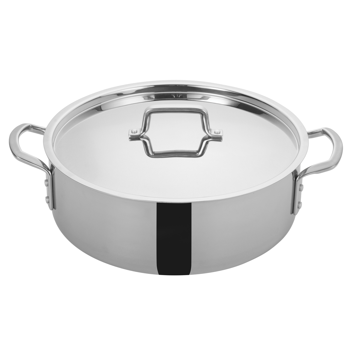 Winware by Winco TGBZ-14 Tri-Ply Brazier w/Cover, 14"Dia x 7-1/4"H - 14 Quart