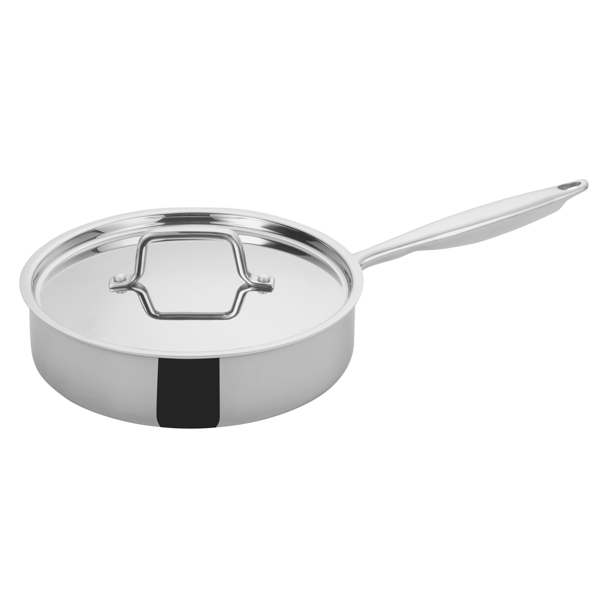 Winware by Winco TGET-3 Tri-Ply Saute Pan w/Cover, 9-1/2"Dia x 4-1/3"H - 3 Quart