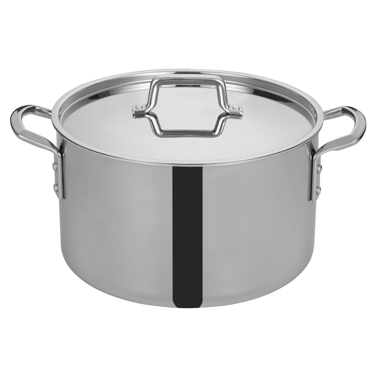 Winware by Winco TGSP-16 Tri-Ply Stock Pot w/Cover, 12-1/2"Dia x 9-1/16"H - 16 Quart