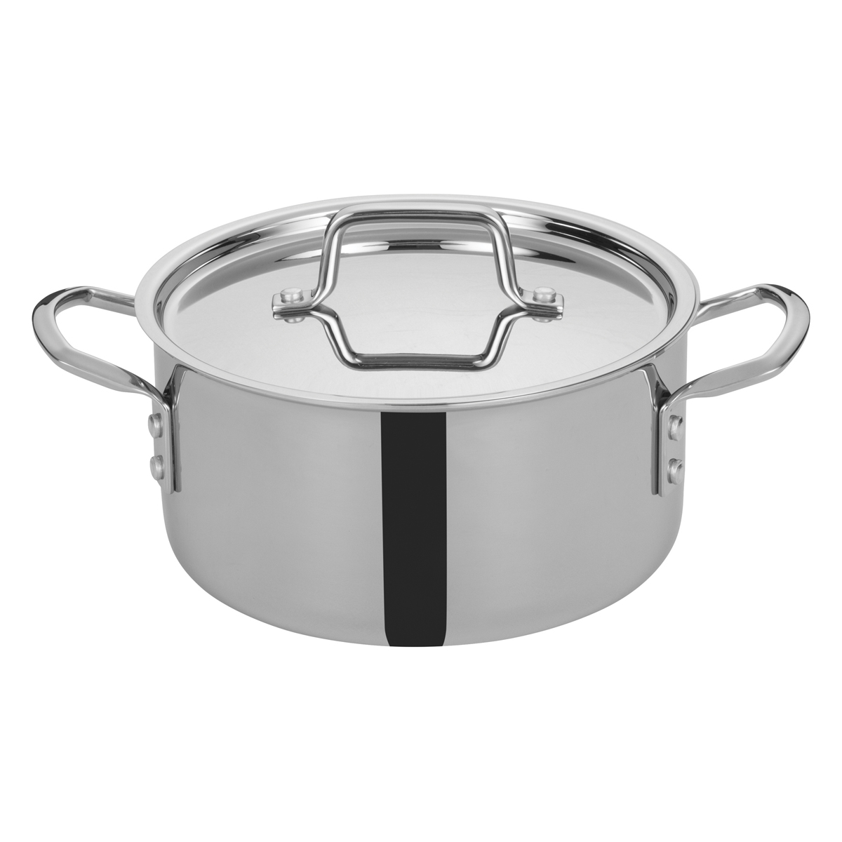 Winware by Winco TGSP-4 Tri-Ply Stock Pot w/Cover, 8-1/2"Dia x 6-1/2"H - 4.5 Quart