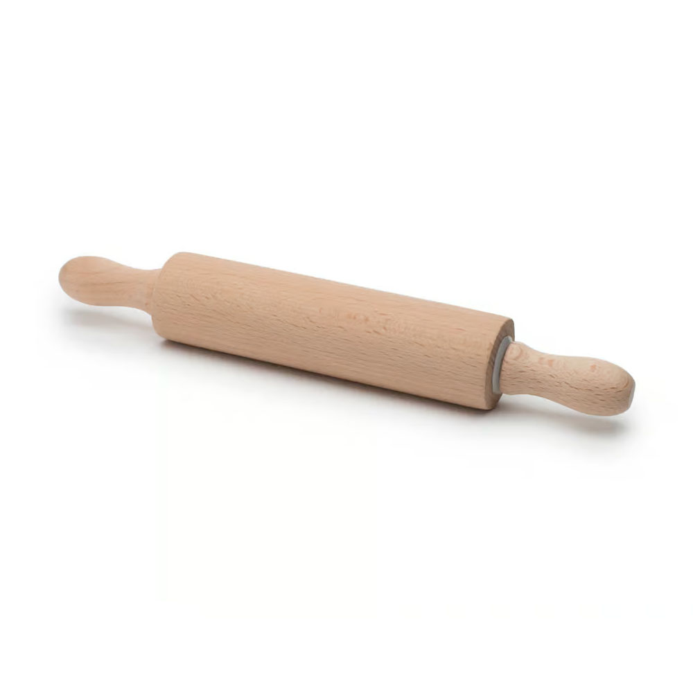 Wood Rolling Pin with Ball Bearings, barrel size 6" x 1.75" diam. Overall size including handles, 10"