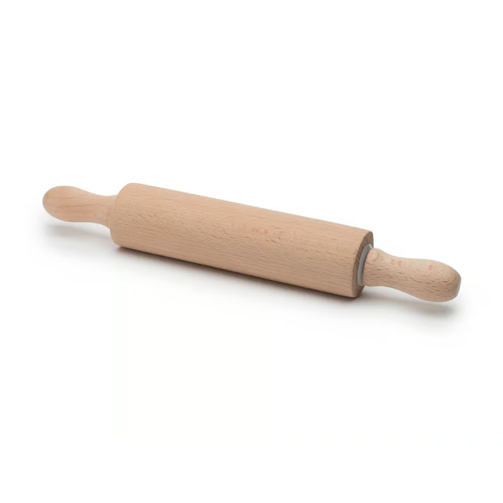 Wood Rolling Pin with Ball Bearings, barrel size 6" x 1.75" diam. Overall size including handles, 10"
