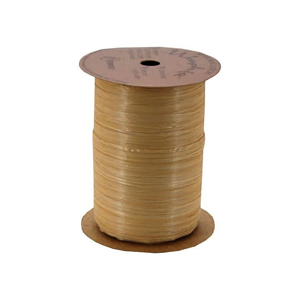 Wraphia Natural Material Ribbon, Holiday Gold