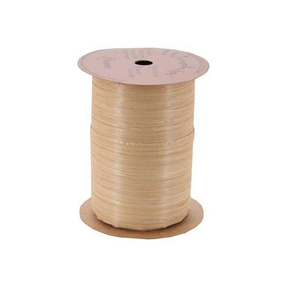 Wraphia Natural Material Ribbon, Kraft, 100 Yards 