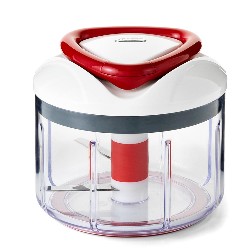 Zyliss Easy Pull Manual Food Processor and Food Chopper, Red