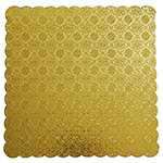 Gold Scalloped Square Cake Board, 10" x 3/32" Thick, Case of 50