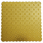 Gold Scalloped Square Cake Board, 10" x 3/32" Thick, Pack of 5