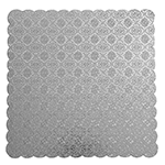 Silver Scalloped Square Cake Board 10