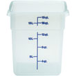 Cambro 18SFSPP190 Translucent Square Storage Container 18 Qt. - 11-1/4" x 12-1/4" X 12-5/8" High