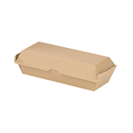 Packnwood Kraft Corrugated Hot Dog Clamshell, 9.9" x 4.25" x 2.6" H, Case of 200