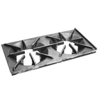 24" x 12" Cast Iron Open Top Spider Double Grate with Built-In Bowl (Front and Back)