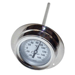 2" Recessed Dial Thermometer With 6" Stem Probe