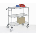 3-Tier Wire Rolling Cart 18" X 30" With Casters
