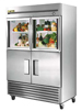 True Commercial Refrigerator With Top Glass Doors - True T-49-2-G-2 - Used