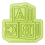 ABC-Blocks Onlay Silicone Fondant Stencil by Marvelous Molds