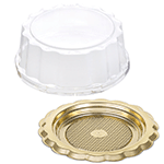 Alcas Mini Medoro Gold Round Tray with Lid, 3.75" Dia. - Pack of 10