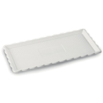 Alcas White Rectangular Medoro Plastic Tray, 5.91" x  13.78 - Pack of 5