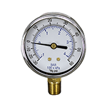 All Points 62-1099 Vacuum / Pressure Gauge; -30 to 80 PSI; 1/4" MPT Bottom Mount