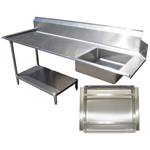 DHST-S84L All Stainless Steel Soil Dishtable with Undershelf with Prerinse Basket - Left, 84