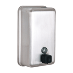 Alpine Industries Surface-Mounted Vertical Stainless Steel Soap Dispenser, 40 Oz