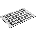 Aluminized Steel Mini Muffin Pan Glazed 48 Cups. Cup Size 2-1/16" x 1-1/8" Deep. Overall Size 18" x 26"