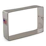Ann Clark Rectangle Tinplated Cookie Cutter, 3-7/8" x 2-5/8"