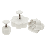 Ateco 6-Petal Plunger Cutters - 1957, Set of 3 Cutters