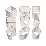 Ateco 9-Piece Stainless Steel Petit Four Cutter Set, Item 2009