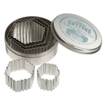 Ateco Fluted Hexagon Cutters Stainless Steel 5 Pc. Set in Sizes 1 3/8