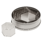 Ateco Hexagon Cutters Stainless Steel, 6 Pc. Set in Sizes 1-5/8" to 3-1/4"