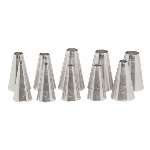 Ateco Plain Pastry Tube Set #810, Stainless Steel Seamless Design Set Of 10 Asst