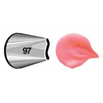 Ateco Small Curved Wavy Petal Pastry Tube, Stainless Steel Seamless Design, # 97